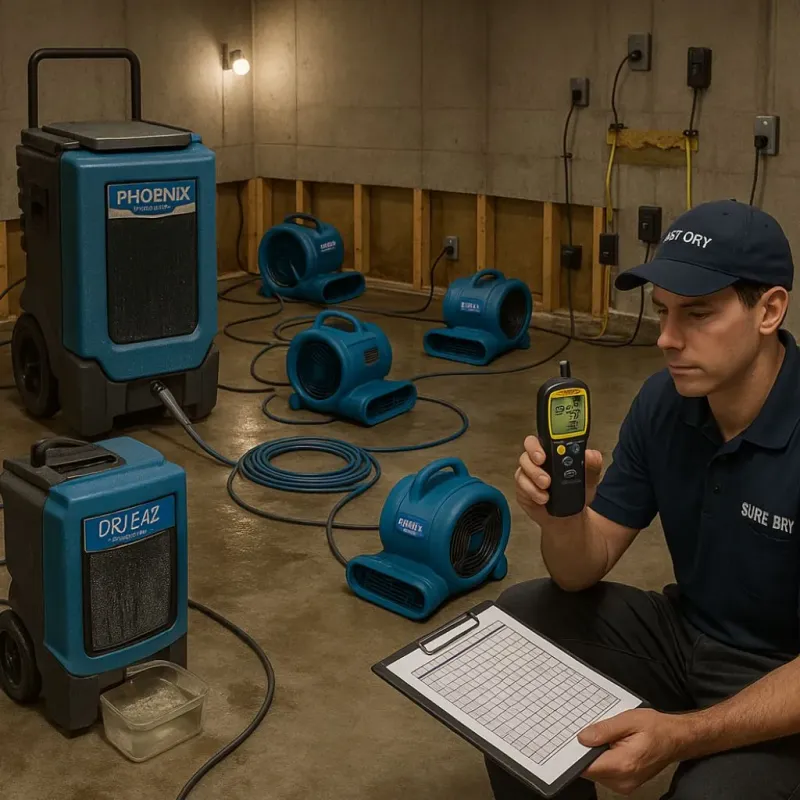 Structural Drying and Dehumidification process in Borden County, TX
